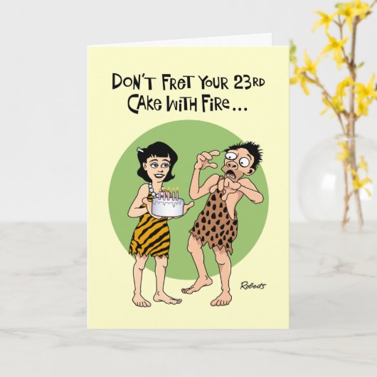 第おもしろい23誕生日 カード (黄色い花)