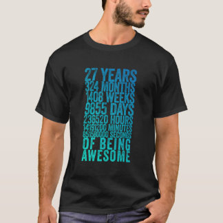 第おもしろい27誕生日ワイシャツ旧メおもしろいートル27年 Tシャツ