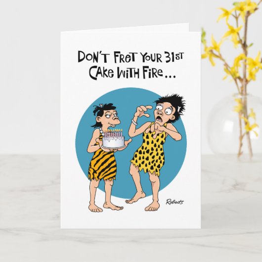 第おもしろい31誕生日 カード (黄色い花)