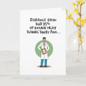 第おもしろい35誕生日 カード (黄色い花)