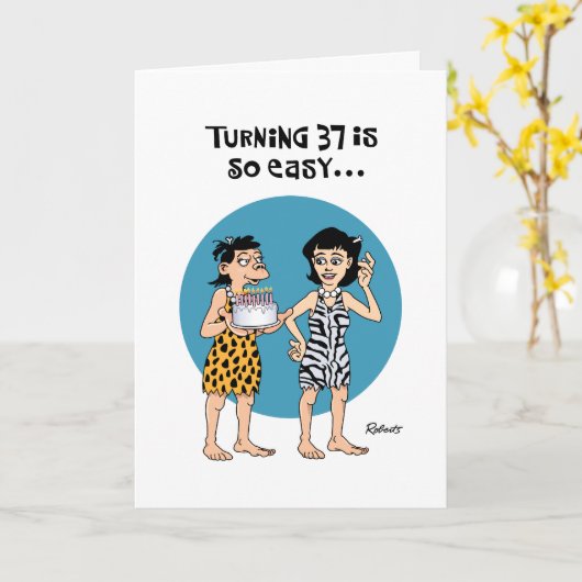 第おもしろい37誕生日 カード (黄色い花)