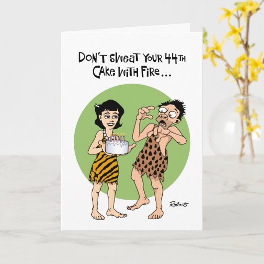 第おもしろい44誕生日 カード (黄色い花)