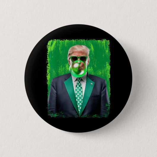 第おもしろい47期大統領St patricks day・アイルランド・トランプB 缶バッジ (正面)