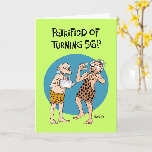 第おもしろい56誕生日 カード (黄色い花)