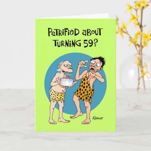 第おもしろい59誕生日 カード (黄色い花)