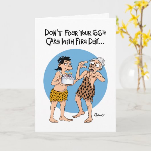 第おもしろい6誕生日 カード (黄色い花)