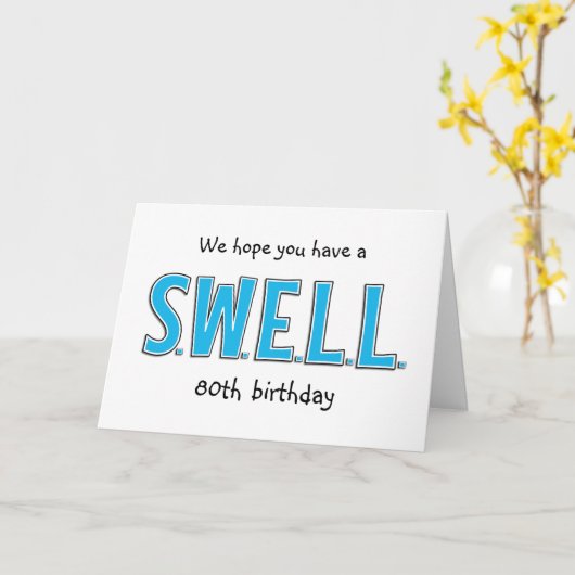 第おもしろい80回ふくま誕生日あいさつパーソナライズされた文 カード (黄色い花)