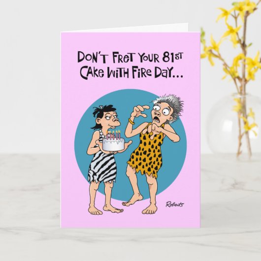 第おもしろい81誕生日 カード (黄色い花)