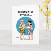 第おもしろい87誕生日 カード (黄色い花)