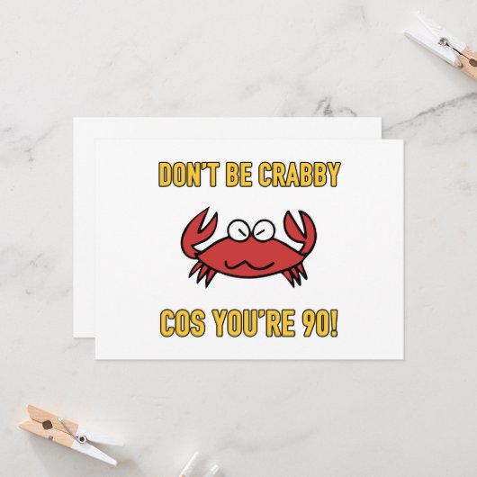 第おもしろい90誕生日(クラビー) カード (正面/裏面インサイチュ)