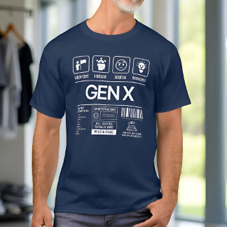 第おもしろいX世代の特徴メンズネイビー Tシャツ