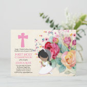 第かわいらし聖聖餐式招待状の花 招待状 (スタンド正面)
