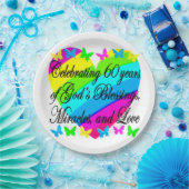 第かわいらし60誕生日の祈りの贈り物 ペーパープレート (パーティー)