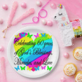 第かわいらし60誕生日の祈りの贈り物 ペーパープレート (パーティー)