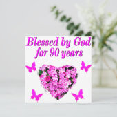 第かわいらし90誕生日フローラ カード (スタンド正面)