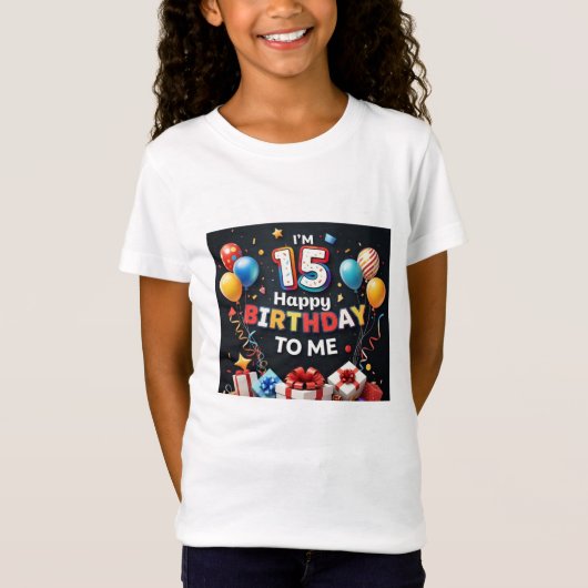 第きらめく15誕生日おもしろい女子 Tシャツ (正面)