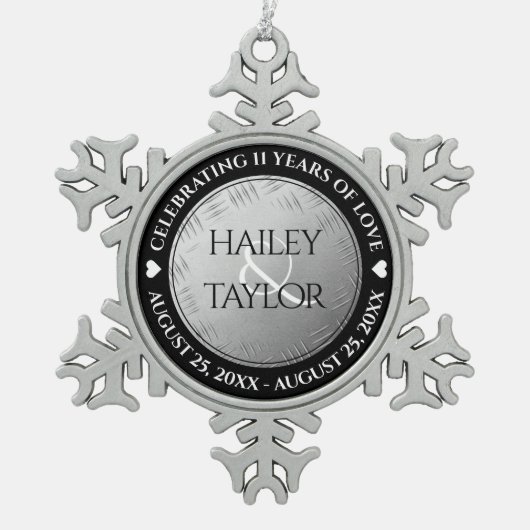 第エレガント十一回結婚鋼祭 スノーフレークピューターオーナメント (正面)