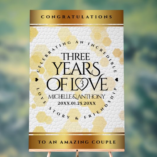 第エレガント革結婚周年記念 アクリルサイン (ニュートラル)