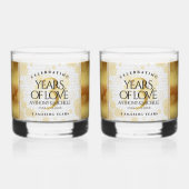 第エレガント革結婚周年記念 ウイスキーグラス (正面)