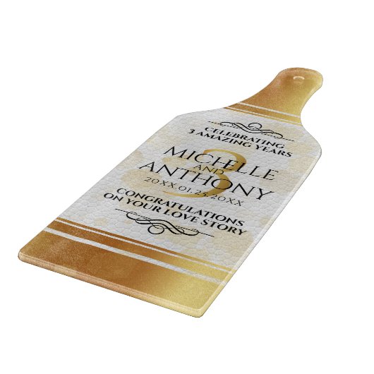 第エレガント革結婚周年記念 カッティングボード (角)