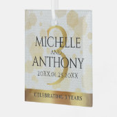 第エレガント革結婚周年記念 ガラスオーナメント (正面左)