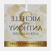 第エレガント革結婚周年記念 ガラスオーナメント (裏面)