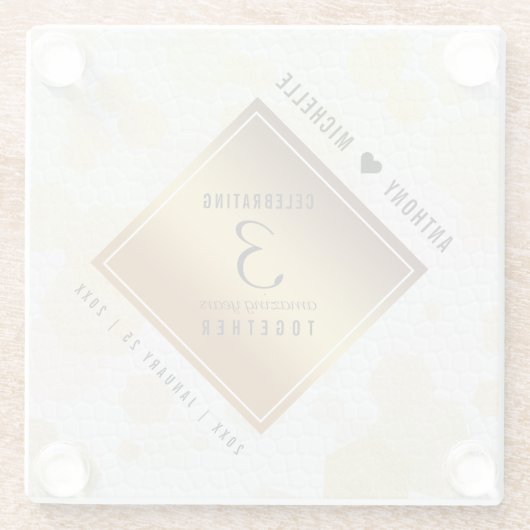 第エレガント革結婚周年記念 ガラスコースター (裏面)