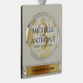 第エレガント革結婚周年記念 シルバープレートバナーオーナメント (右)