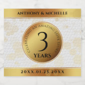 第エレガント革結婚周年記念 スパークリングワインラベル (シングルラベル)