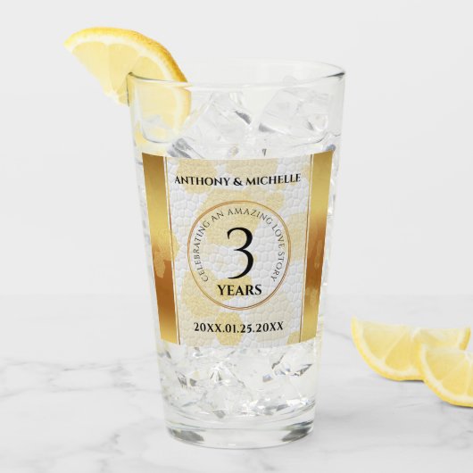 第エレガント革結婚周年記念 タンブラーグラス (アイス正面)