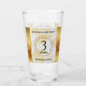 第エレガント革結婚周年記念 タンブラーグラス (正面)