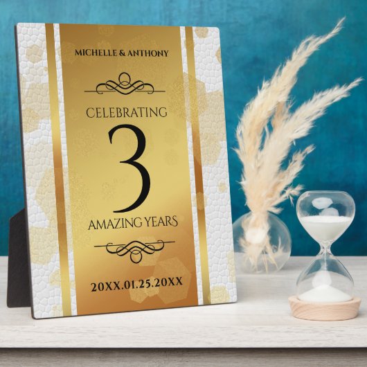 第エレガント革結婚周年記念 フォトプラーク (側面)