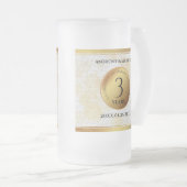 第エレガント革結婚周年記念 フロストグラスビールジョッキ (正面右)