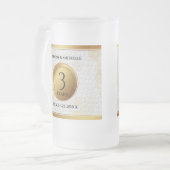 第エレガント革結婚周年記念 フロストグラスビールジョッキ (正面左)