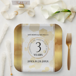 第エレガント革結婚周年記念 ペーパープレート