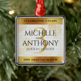 第エレガント革結婚周年記念 メタルオーナメント
