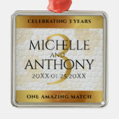 第エレガント革結婚周年記念 メタルオーナメント (正面)