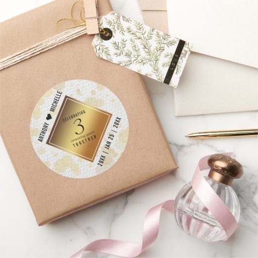 第エレガント革結婚周年記念 ラウンドシール (ギフト)