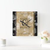 第エレガント1紙結婚記念日 スクエア壁時計 (ホーム)