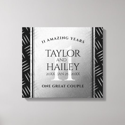 第エレガント11回鉄結婚鋼記念日お祝い キャンバスプリント (正面)