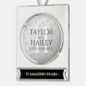 第エレガント11回鉄結婚鋼記念日お祝い シルバープレートバナーオーナメント (左)