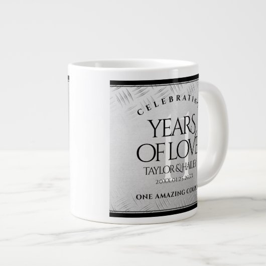 第エレガント11回鉄結婚鋼記念日お祝い ジャンボコーヒーマグカップ (正面右)