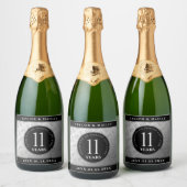 第エレガント11回鉄結婚鋼記念日お祝い スパークリングワインラベル (ボトル)