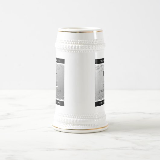 第エレガント11回鉄結婚鋼記念日お祝い ビールジョッキ (中央)