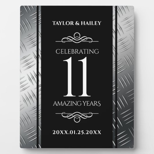 第エレガント11回鉄結婚鋼記念日お祝い フォトプラーク (正面)