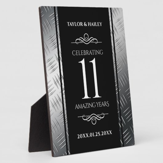 第エレガント11回鉄結婚鋼記念日お祝い フォトプラーク (側面)