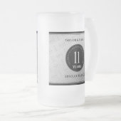 第エレガント11回鉄結婚鋼記念日お祝い フロストグラスビールジョッキ (正面右)