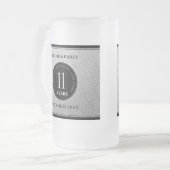 第エレガント11回鉄結婚鋼記念日お祝い フロストグラスビールジョッキ (正面左)