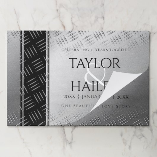 第エレガント11回鉄結婚鋼記念日お祝い ペーパーパッド (折り畳み)