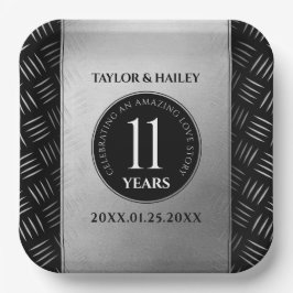 第エレガント11回鉄結婚鋼記念日お祝い ペーパープレート